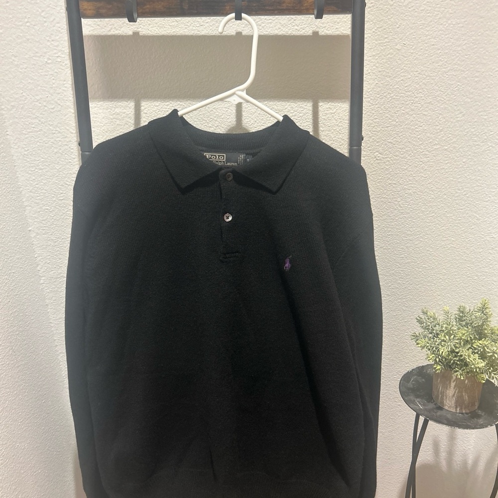 Vintage Black Label Polo By Ralph Lauren Mens 100% Wool Size M  Sweater Rare